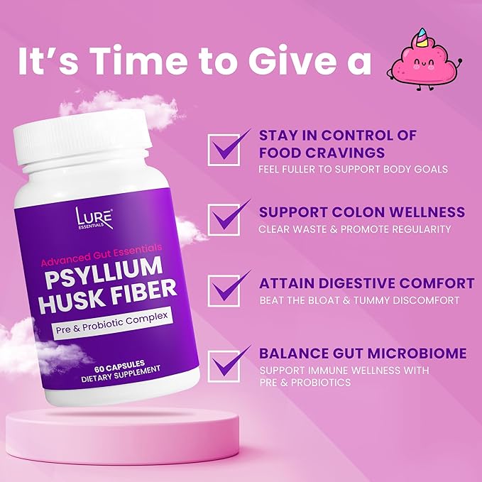 Lure Essentials BellyOrb & Colon Cleanse Psyllium Husk Fiber Supplement: Synergistic Bundle for a Happy Gut and Healthy Belly