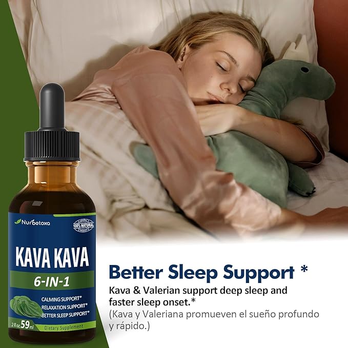 All Herbal Liquid Drops, Kava Extract for Calming Support, Relaxation Support & Better Sleep Support. 6oz-Lemon