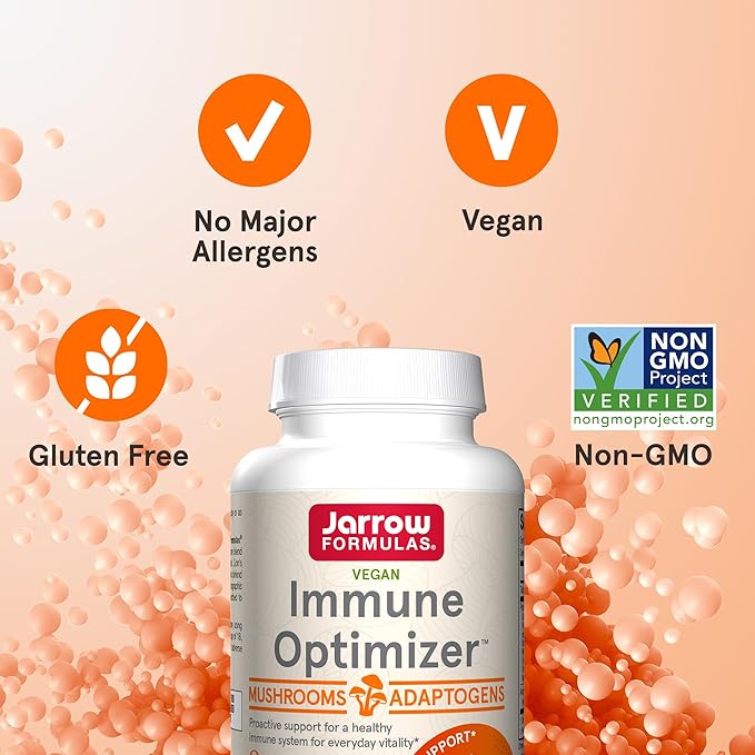 Jarrow Formulas Immune Optimizer with Cordyceps, Reishi, Lion’s Mane, Shiitake, King Trumpet, and Turkey Tail Mushrooms, Dietary Supplement with Andrographis Extract, 90 Veggie Capsules, 30 Day Supply