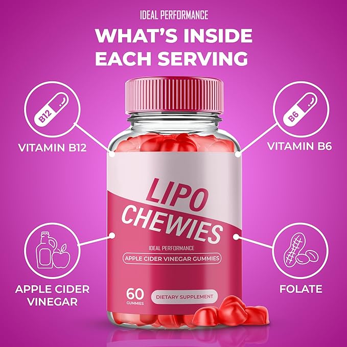 Lipo Chewies Gummies - Advanced Formula Supplement Support, 60 Gummies for 1 Month
