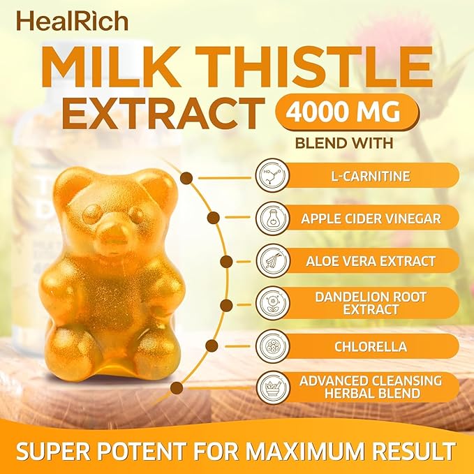 Total Detox - 4000MG Milk Thistle Detox – Liver Cleanse & Repair with ACV, L-Carnitine & Ginger – Vegan Formula