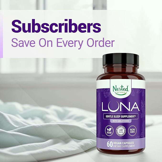 Luna Sleep Aid - Non-Habit Forming Natural Sleeping Pills for Adults with Naturally Sourced Ingredients - Valerian Root, Melatonin, Chamomile, Lemon Balm, and More - 120 Vegan Capsules