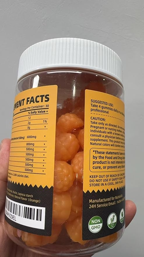 EAA Gummies 120 Gummies (Orange), Essential Amino Acids - All 9 Essential Aminos (EAA) and All Branched-Chain Aminos (BCAAs), Non-GMO, Gluten Free, Vegetarian Friendly