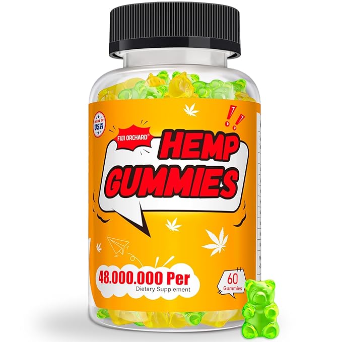 FUJI ORCHARD 48000mg Hemp Gummies High Potency - Hemp Gummies for Deep Bedtimes & Relaxation - Natural Hemp Oil Gummy for Adults - Gluten Free & Vegan - 60 Count