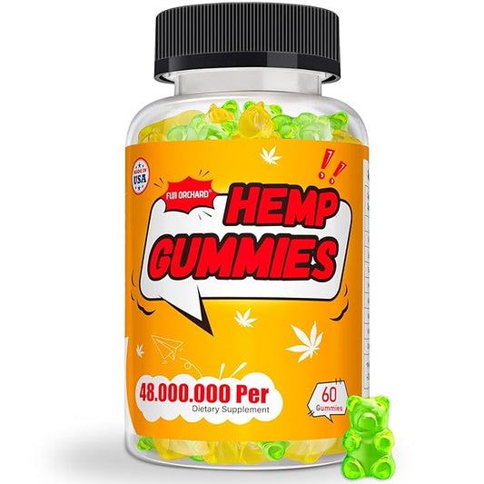 FUJI ORCHARD 48000mg Hemp Gummies High Potency - Hemp Gummies for Deep Bedtimes & Relaxation - Natural Hemp Oil Gummy for Adults - Gluten Free & Vegan - 60 Count