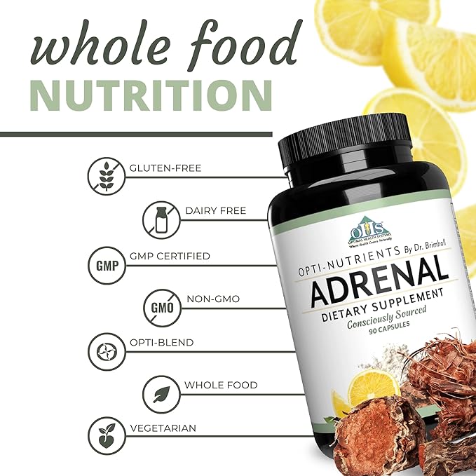 Optimal Health Systems Opti-Adrenal | Adrenal Restore Supplement | Adrenal Powder, Glandulars, Rhodiola Root & 10+ Key Nutrients | 90 Capsules...
