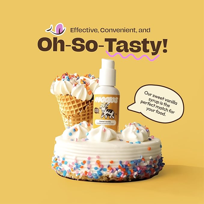 Lactase Enzyme Drops 2oz – Delicious Sweet Vanilla Flavor – 10,000 FCC Units for Fast Acting Dairy Relief – Customizable Dosing for Lactose Intolerance – Portable Twist-to-Lock Pump