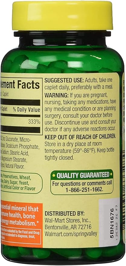 Spring Valley - Zinc 50 mg, 200 Ct 3 Pack