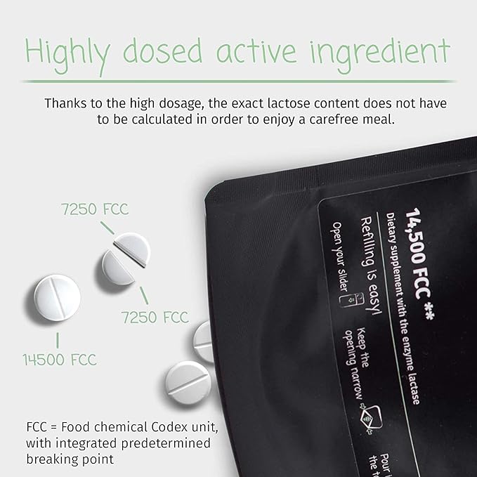 LactoJoy Lactase Pills I 240 Pieces Refill Package I Powerful Lactase Enzymes for Lactose Intolerance I Ultra Pure Lactase for Improved Digestion I 100% Vegan