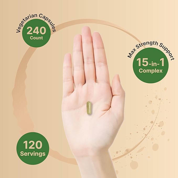 Liver Cleanse Detox & Repair, 240 Veggie Capsules | Milk Thistle with Turmeric, Dandelion Root, Artichoke, Black Currant Oil & More in 15-in-1 Herbal Formula | Premium Liver Support Supplement