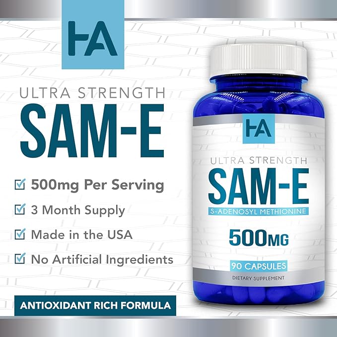 Healing Awakening SAM-e 500mg 90 Capsules (S-Adenosyl Methionine)