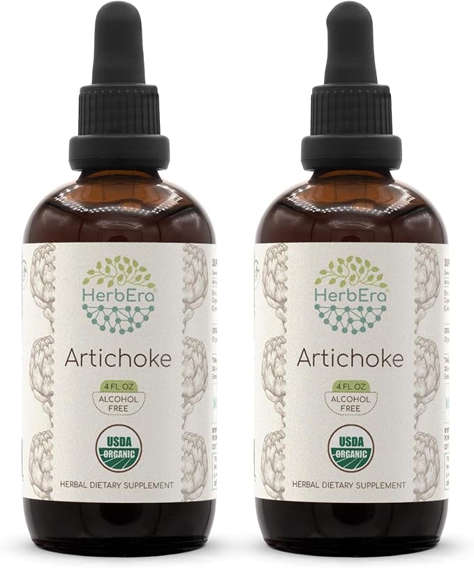 Artichoke B120 USDA Organic Tincture | Alcohol-Free Extract, High-Potency Herbal Drops | Certified Organic Artichoke (Cynara scolymus) Dried Leaf (2x4 fl oz)