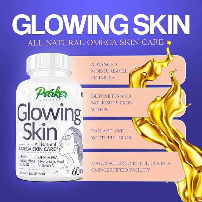 Organic Elderberry Capsules & Glowing Skin Supplement Bundle, 120 Caps Elderberry with Vitamin C & Zinc and Glutathione & Hyaluronic Acid Supplements