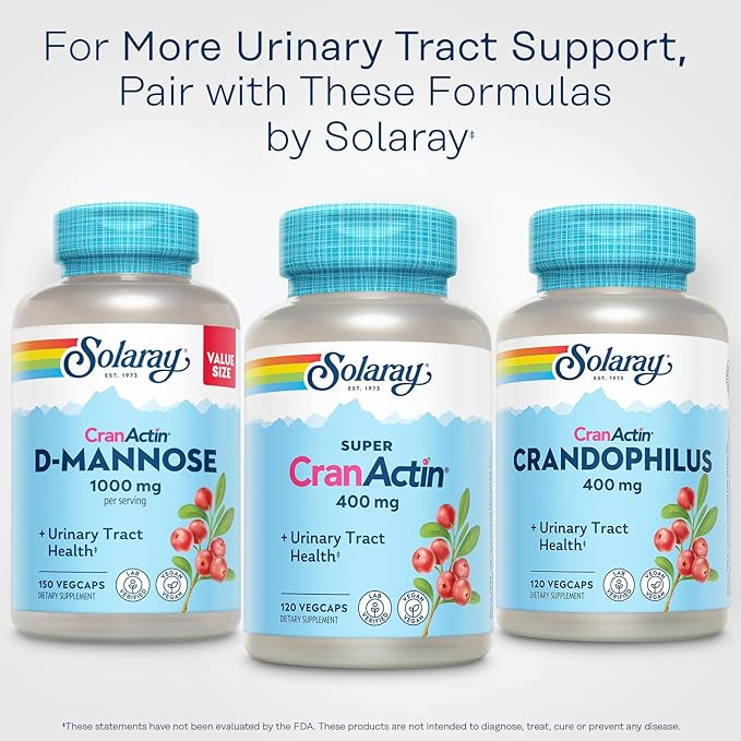 SOLARAY Super CranActin Cranberry Extract 400mg Healthy Urinary Tract Support with Added Vitamins