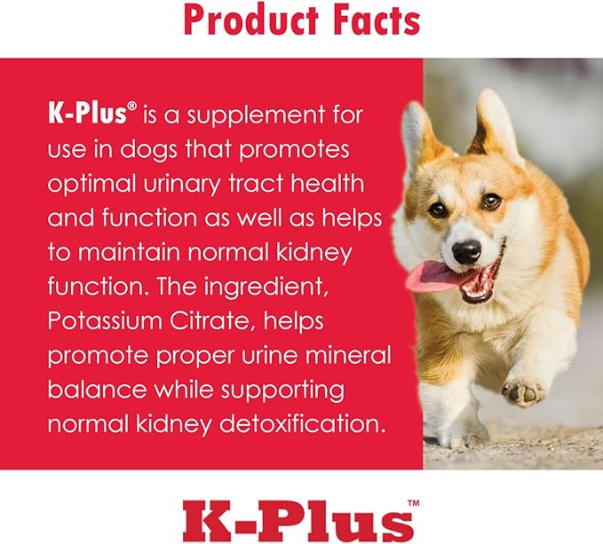 K-Plus Potassium Gluconate Renal Gel Plus Cranberry and EPA for Dogs and Cats - Veterinarian Approved Renal Supplement - Supports Potassium Balance -(3 Pack)