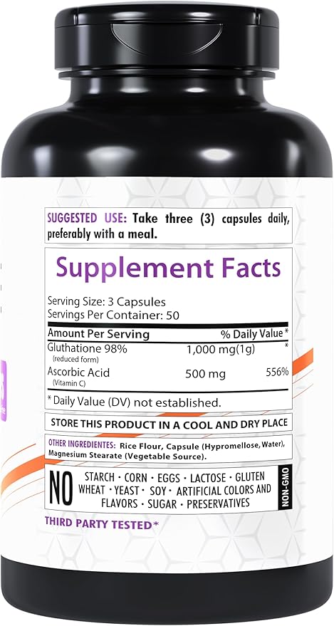 Glutathione Supplement, 1000mg | 150 Veg Capsules | Non-GMO | Gluten-Free| Made in USA