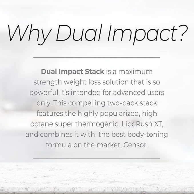 NDS Nutrition Maximum Strength Dual Impact Stack - Complete 2-in-1 Fat Loss Stack Enhanced with Teacrine, L-Carnitine, CLA for Serious Results - Censor 90 Softgels XT 60 Capsules