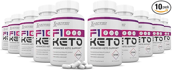 (10 Pack) F1 Keto Pills 1275MG New & Improved Formula Contains Apple Cider Vinegar Extra Virgin Olive Oil Powder Green Tea Leaf 600 Capsules