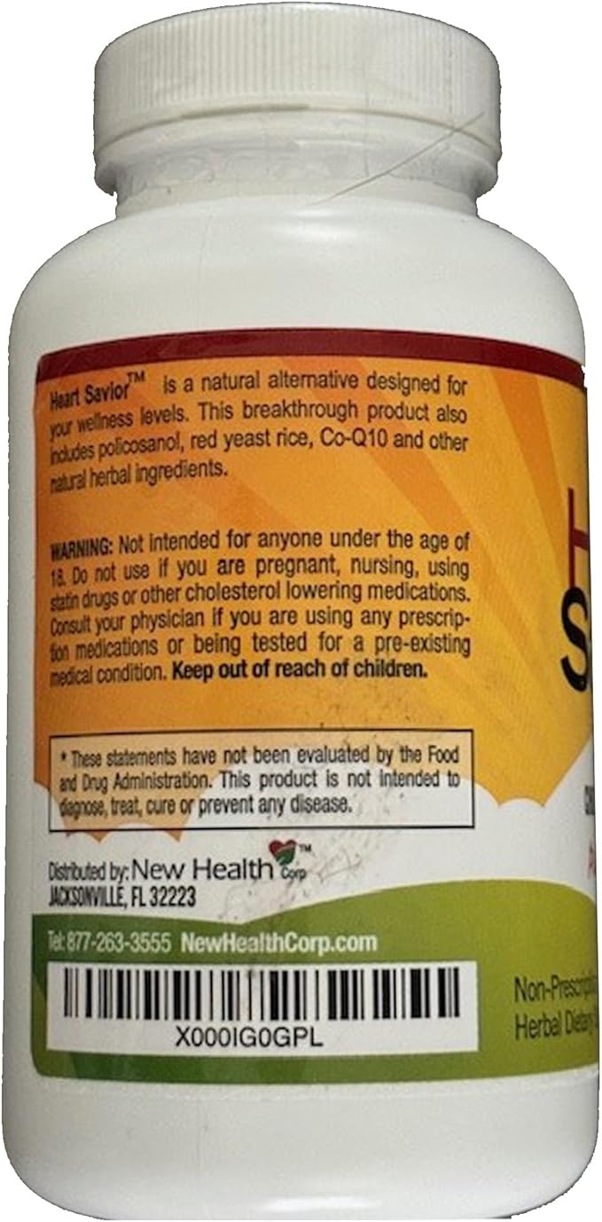 Natural Supplement with CoQ10, Red Yeast Rice, Niacin, Policosanol and Guggul. The Natural Way. by New Health Plus 60 MG Co-Q10 (120 caps)