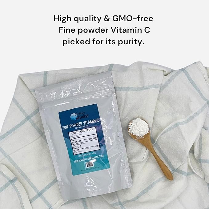 Fine Powder Vitamin C as Ascorbic Acid | Pure, Sugar & GMO-Free | 1000 mg Vitamin C per Serving | 5 lb Bag