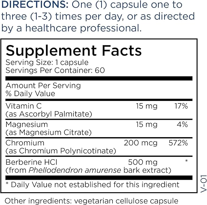 Metabolic Maintenance Berberine with Chromium (60 Capsules)