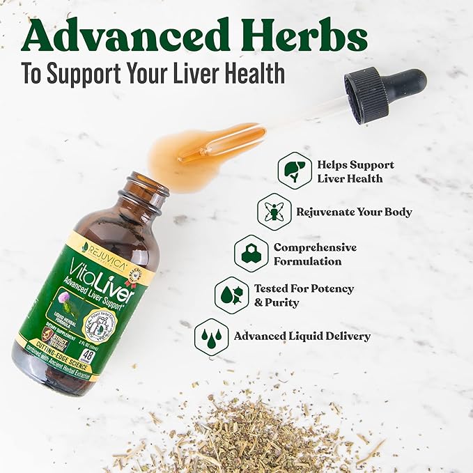 Rejuvica Health Active Adrenal + VitaLiver - Support Stress + Liver - Liquid Delivery for Better Absorption - Rhodiola, Milk Thistle, Holy Basil, Artichoke,