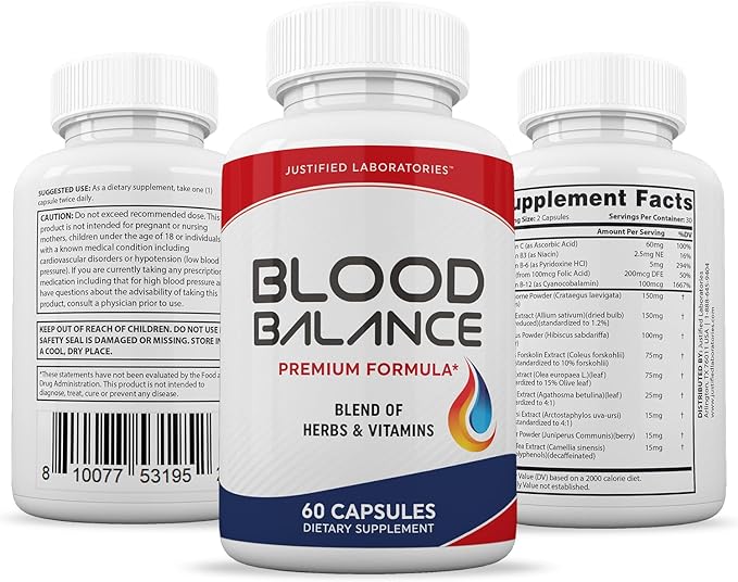 (2 Pack) Blood Balance Advanced Formula 688MG Formula Supplement Pills 120 Capsules
