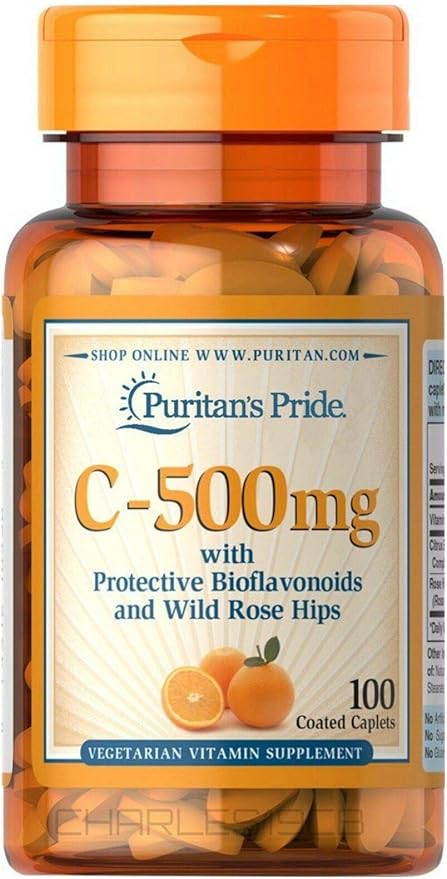 Puritan's Pride Vitamin C-500 mg with Bioflavonoids & Rose HIPS 100 Caplets