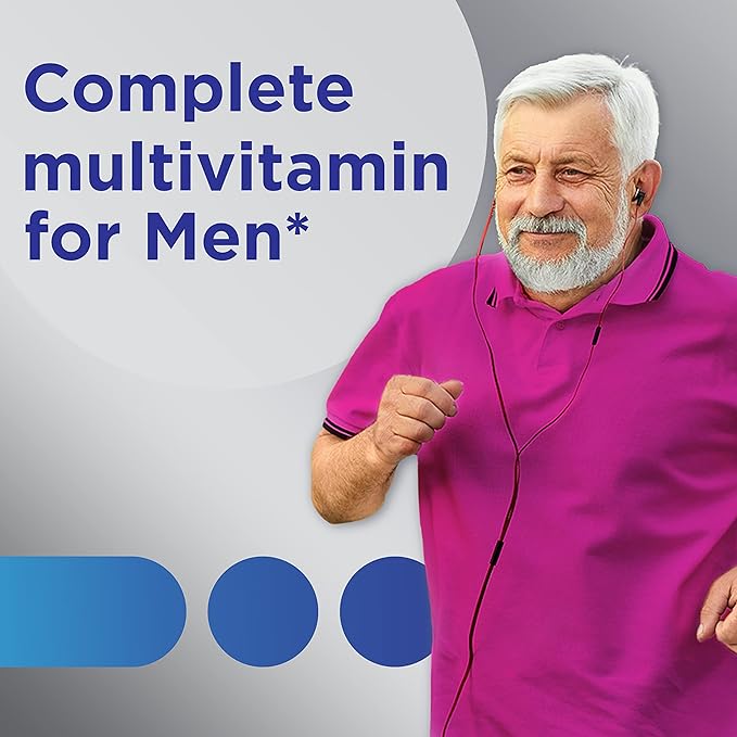Centrum Silver Multivitamin for Men 50 Plus, Multimineral Supplement, Vitamin D3, B-Vitamins and Zinc, Gluten Free, Non-GMO Ingredients, Supports Memory and Cognition in Older Adults - 100 Ct