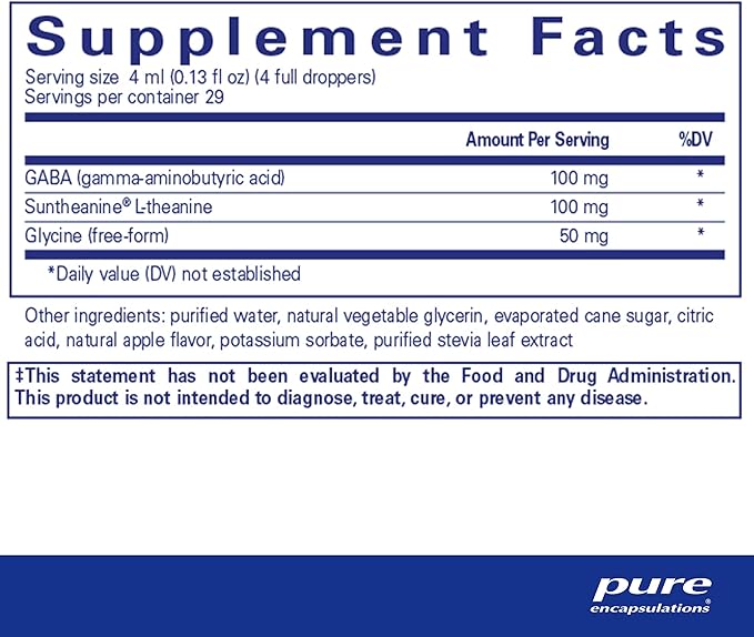 Pure Encapsulations Pure Tranquility Liquid | Hypoallergenic Supplement to Support Relaxation and Moderate Occasional Stress | 3.92 fl. oz.