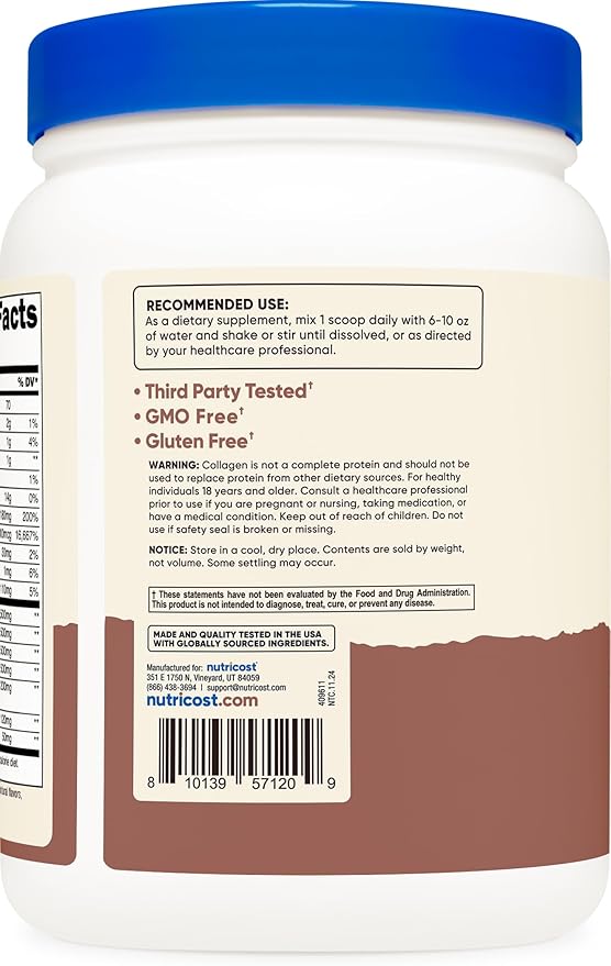 Nutricost Multi Collagen + Beauty & Protein Powder (Milk Chocolate Flavor) 30 Servings - with Biotin and Collagen Peptides, Non-GMO, Gluten-Free