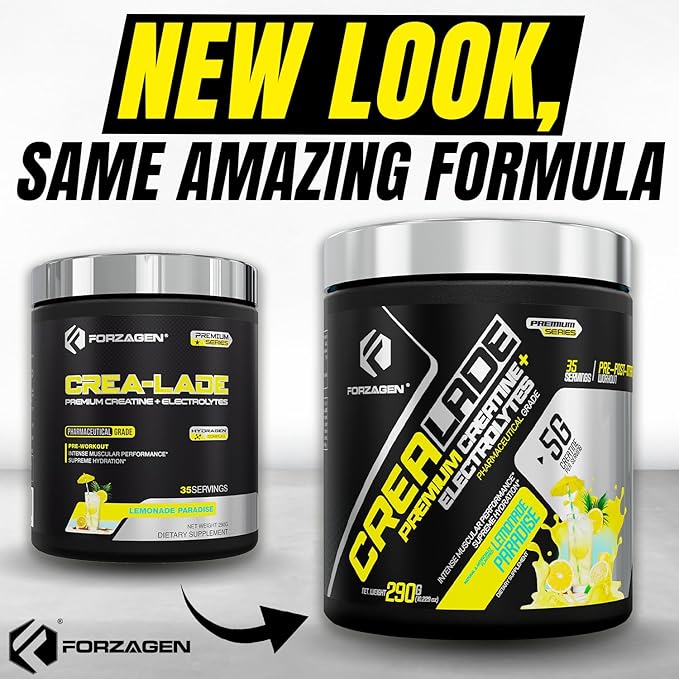 Forzagen CREA-Lade 35 Servings, Premium Creatine Monohydrate with Electrolytes Flavored Lemonade Paradise