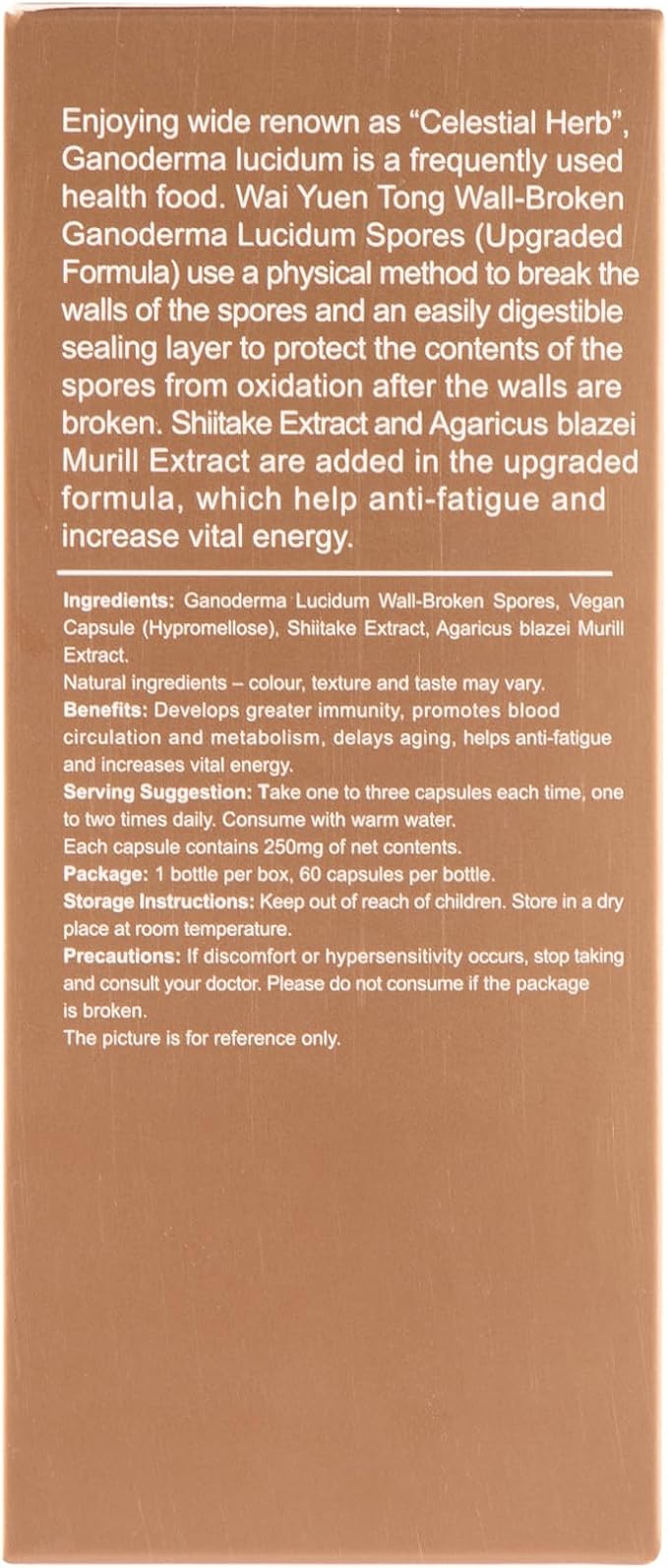 Upgraded Essence Reishi Spore Capsules - Immune Support, Anti-Fatigue, Anti-Aging, 60 Capsules