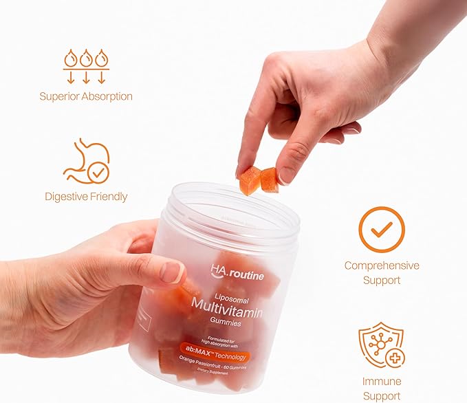 Liposomal Multivitamin Gummies, 520 mg Liposomal Multi Complex for Men and Women, Immune Support, Antioxidant Defense - 60 Gummies, 30 Servings, Orange Passion Fruit Flavor