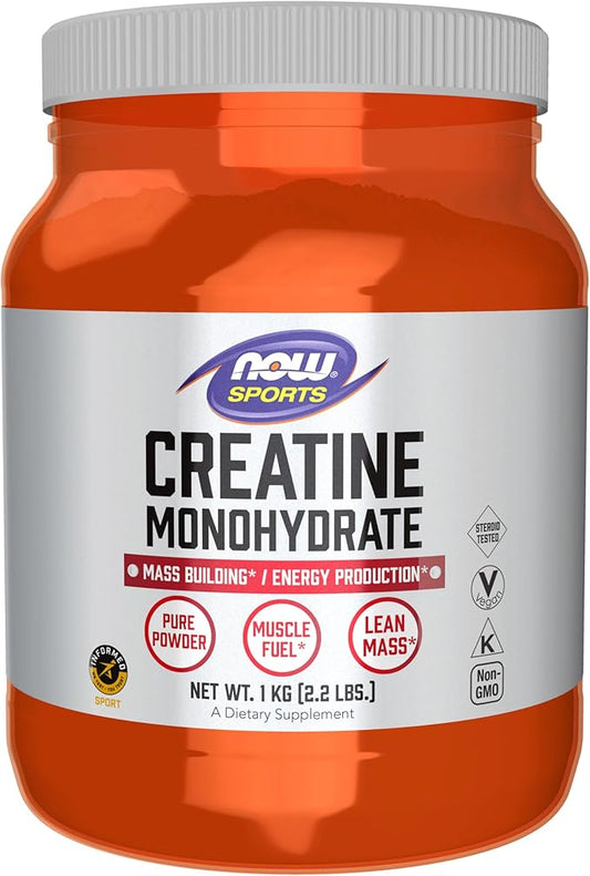 NOW Foods Sports Nutrition, Creatine Monohydrate Powder, Mass Building*/Energy Production*, 2.2-Pound