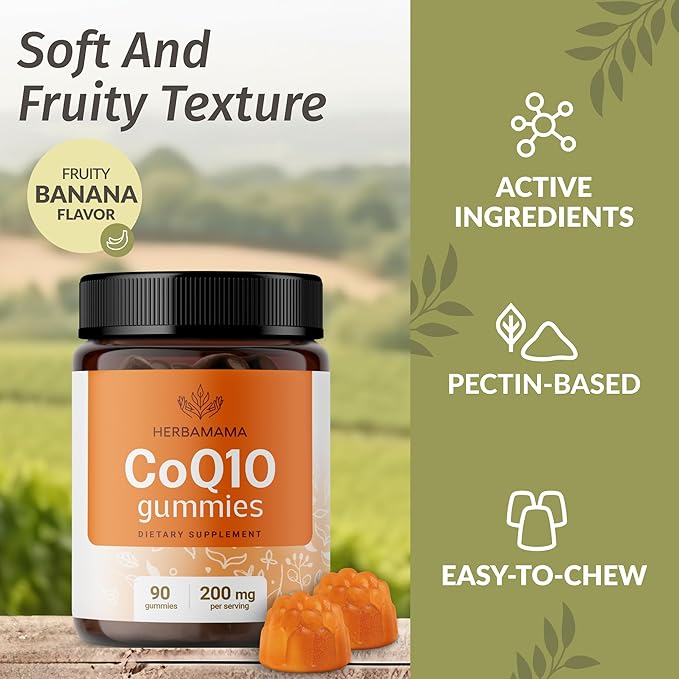 HERBAMAMA Korean Red Ginseng and CoQ10 Kit - Bundle of Panax Ginseng Tincture 4 Fl Oz & Coenzyme Q10 Gummies - Vegan, Non-GMO, Gelatin & Alcohol-Free - 2 Pack