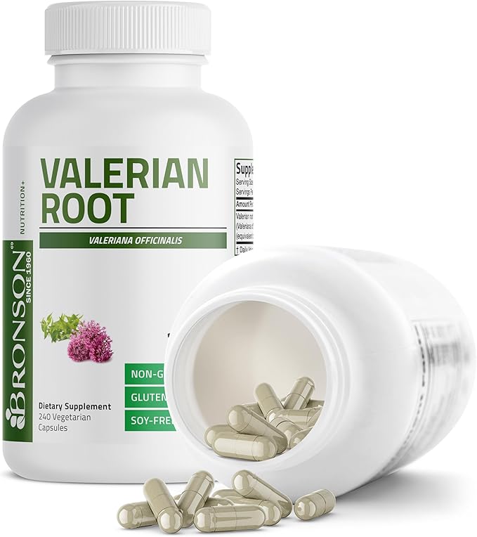 Bronson Valerian Root Capsules - Valerian Officinalis - Promotes Relaxation - Non-GMO, Soy-Free Gluten-Free, 240 Vegetarian Capsules