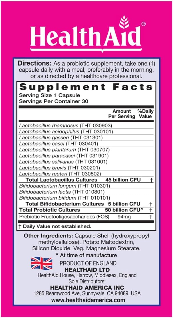 FemProbio, 50 Billion with Prebiotic, 30ct, Helps with Vaginal Support, Acid & Bile Resistant, Lactose, Gluten, GMO Free, Vegetarian
