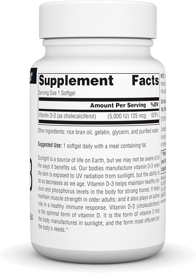 Source Naturals Vitamin D-3 5000 iu Supports Bone & Immune Health* - 200 Softgels