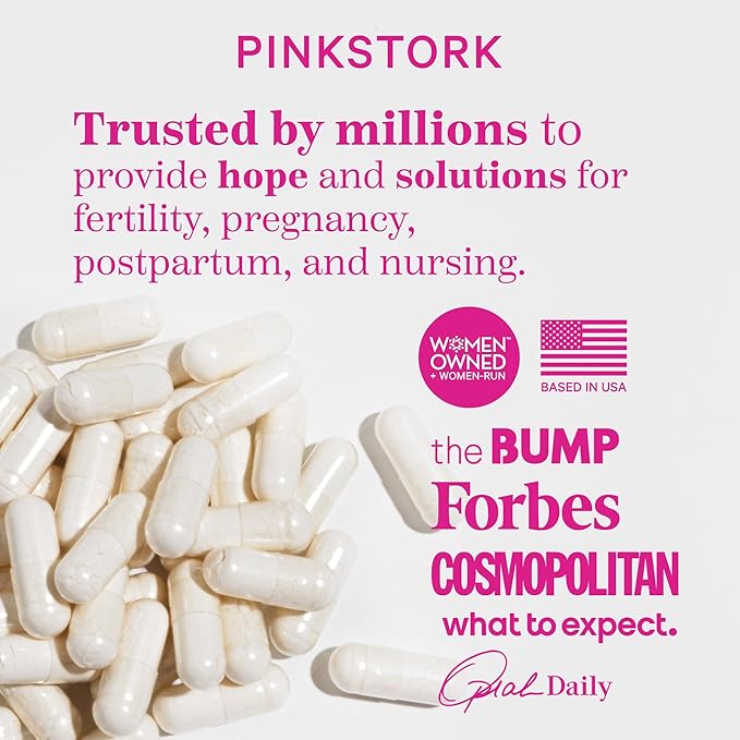 Pink Stork Labor Prep - Evening Primrose Oil Capsules with Red Raspberry Leaf Tea, Gentle Birth & Postpartum Care, Third Trimester Pregnancy Must Haves, 60 Capsules