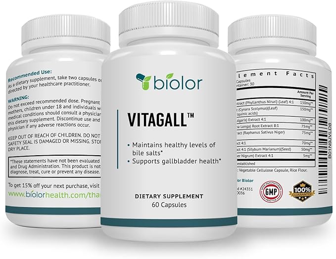 VitaGall™ The Best Gallbladder Health Supplement - Natural Gallbladder Cleanse with Chanca Piedra and Artichoke Extract - Gallbladder Formula for Healthy Digestive System, Gallbladder & Liver