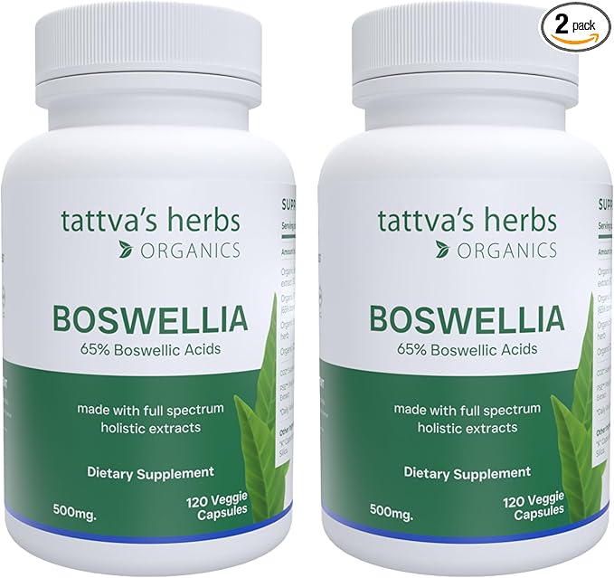 Tattva's Herbs Boswellia Serrata Supplement, Joint Support for Men & Women Supercritical (CO2) Extract 2-Pack, 240 Count, 500 mg - 25 Years of Premium Service from