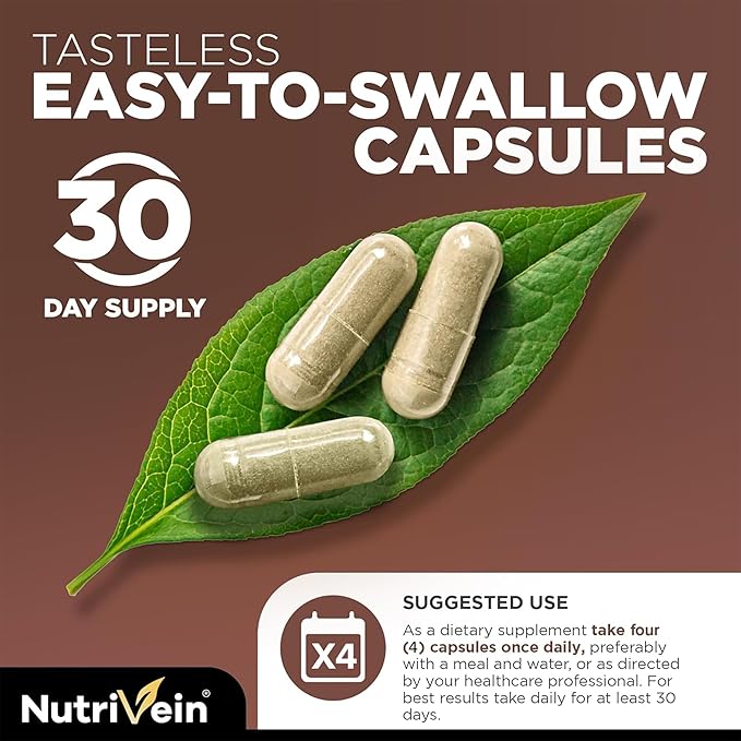 Nutrivein Premium Mushroom Supplement 2600 mg- Bottle 120 Capsules- 11 Nootropic Mushroom Complex - Lion's Mane, Cordyceps, Chaga, Reishi, Turkey Tail,Maitake,Shiitake, Agaricus, White Button, Oyster