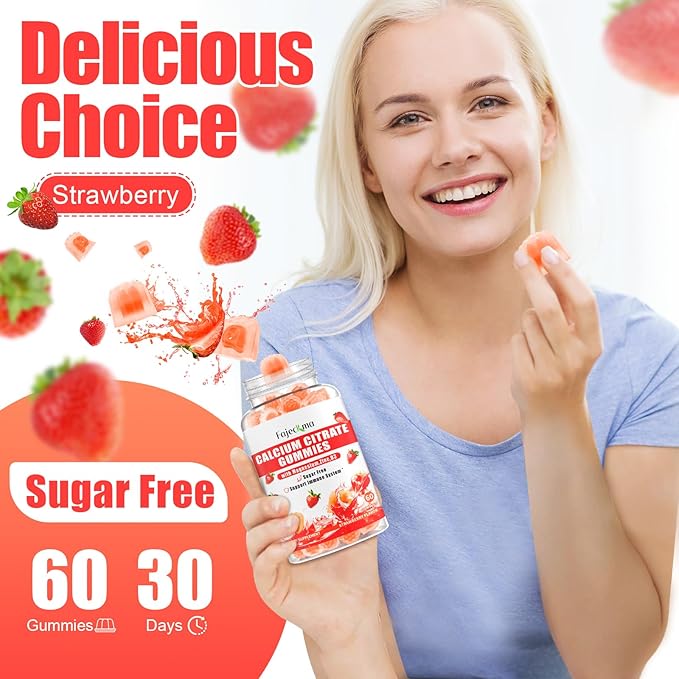 Calcium Citrate Gummies for Women Men: 1200 Calcium Magnesium Zinc with Vitamin D3 B6 Supplement for Adult - Vegan High Absorption Chewable Gummy Sugar Free(120Count)