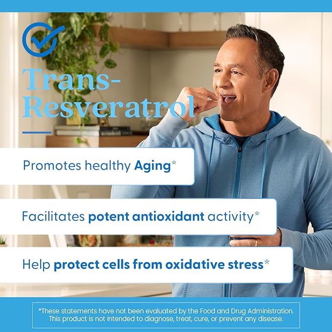 Doctor's Best Trans- Resveratrol 600, 98% Pure Trans-Resveratro, Non-GMO, Gluten Free, Soy Free, Vegan 60 Veggie Caps