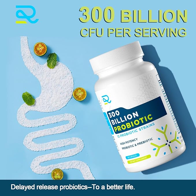 300 Billion CFU Probiotic High Potency, Daily Probiotic Supplement for Women and Men