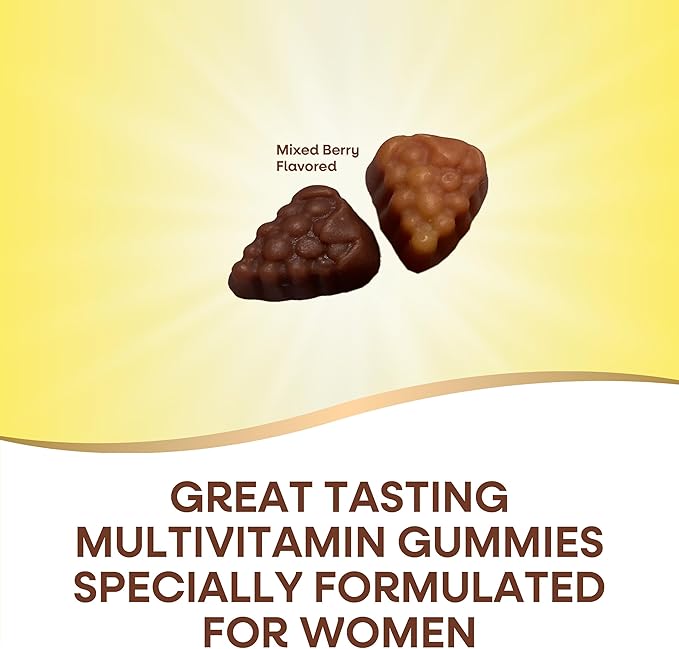Nature's Way Alive! Women's Daily Gummy Multivitamins, 16 Vitamins & Minerals, Energy Metabolism*, Hair Skin & Nails*, Vegetarian, Mixed Berry Flavored, 130 Gummies (Packaging May Vary)