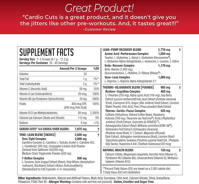 NDS Nutrition 4.0 Pre Workout Supplement - Advanced Weight Loss and Pre Cardio Formula with L-Carnitine, CLA, MCTs, L-Glutamine, and Safflower Oil - Miami Sunrise (40 Servings)
