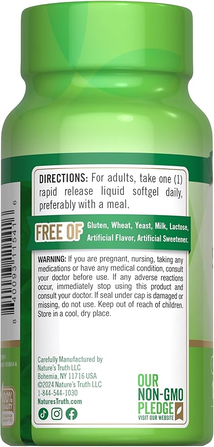 Nature's Truth Zinc with Vitamin C | 50mg | 120 Softgels | Non-GMO & Gluten Free Supplement