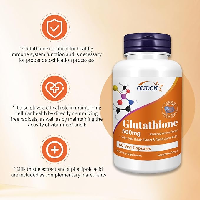 New Glutathione Supplements 500mg Per Bottle - 2 Month Supply (60 ct)